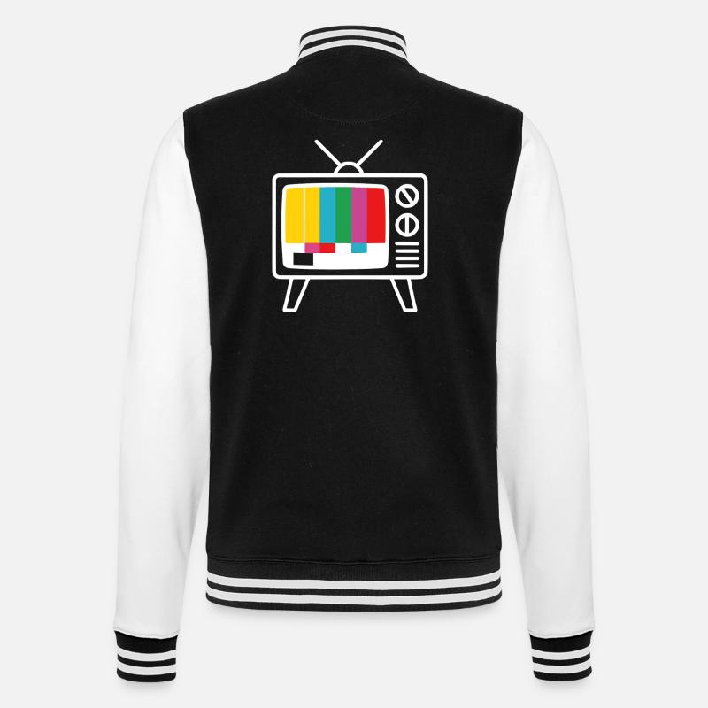 Test Pattern Retro TV Pattern - College Sweat Jacket - black/white