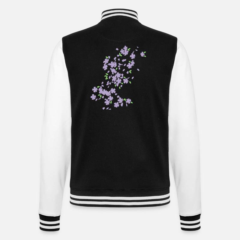 Blütenregen / raining blossoms (2c) - College Sweat Jacket - black/white