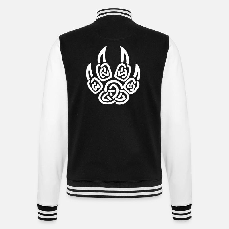 White viking wolf claws - College Sweat Jacket - black/white