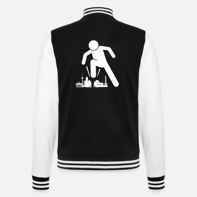 Berlin is ugly skyline - College Sweat Jacket - black/white