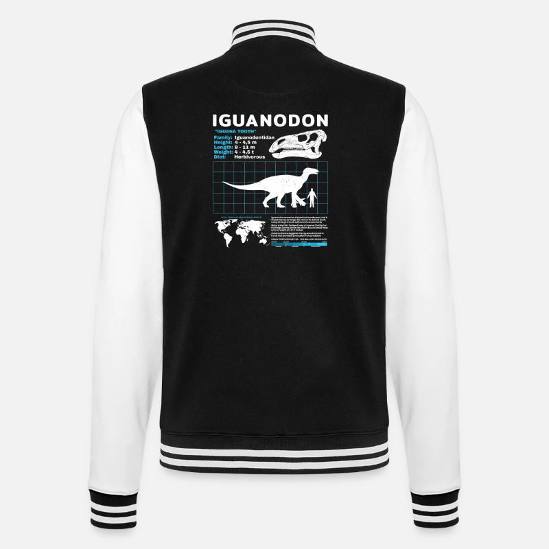 Fiche d’information sur l’Iguanodon - Veste Teddy - noir/blanc