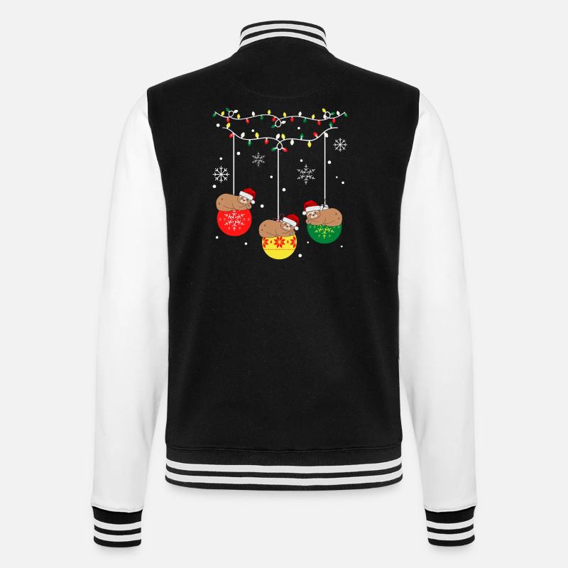 Christmas sloth - College Sweat Jacket - black/white