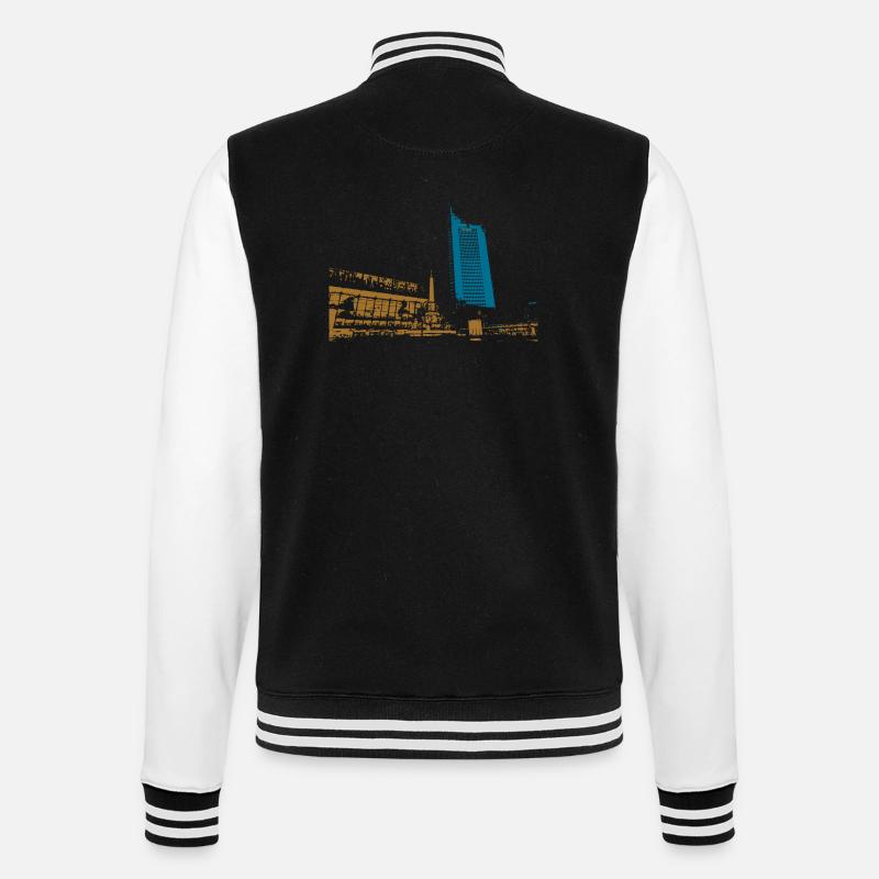 Leipzig Gewandhaus Uni Riese Geschenkidee - College-Sweatjacke - Schwarz/Weiß