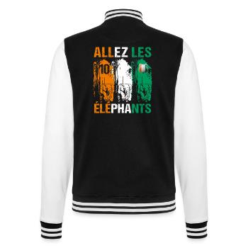 Côte d' ivoire numéro 10 cadeau football foot - Veste Teddy - noir/blanc - Dos - Marisol (170cm)