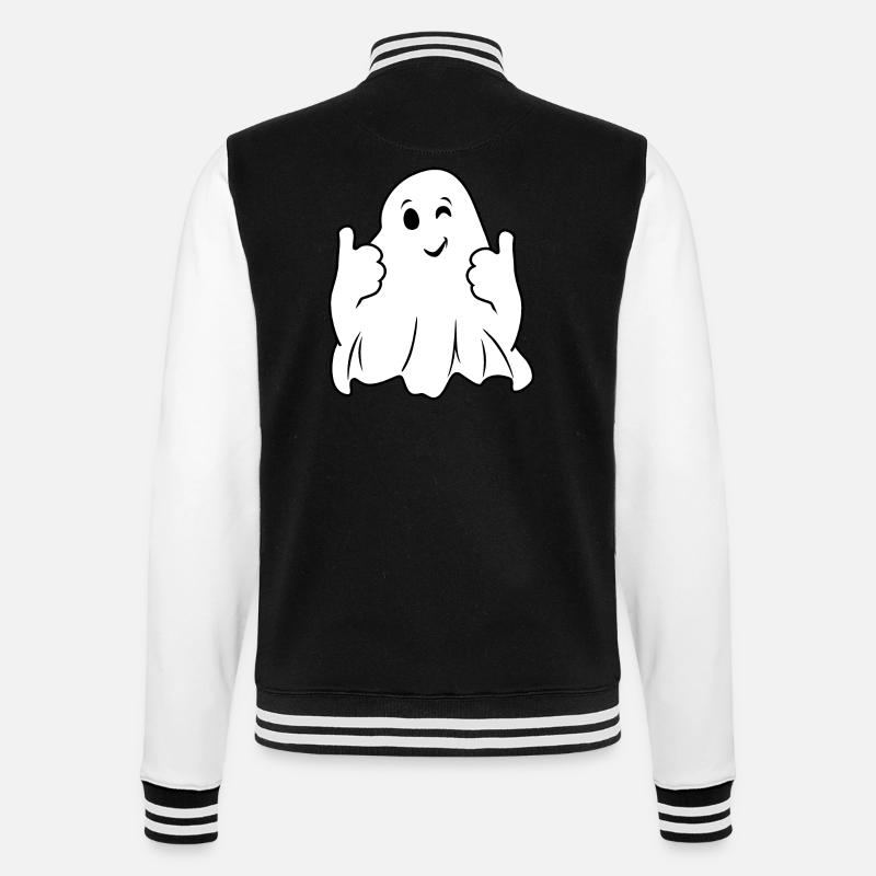 Zwinkernder Geist - College-Sweatjacke - Schwarz/Weiß
