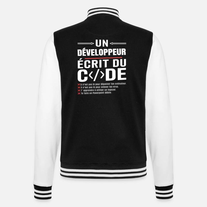 Un développeur écrit du code humour programmation - Veste Teddy - noir/blanc