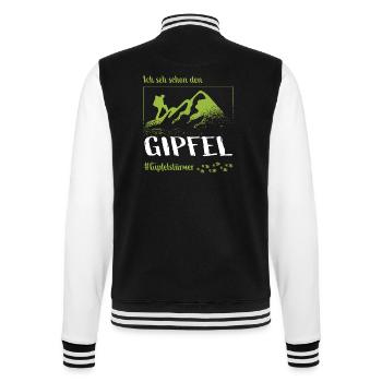 Ich seh schon den Gipfel - Berge - Wanderer - College-Sweatjacke - Schwarz/Weiß - Hinten - Marisol (170cm)