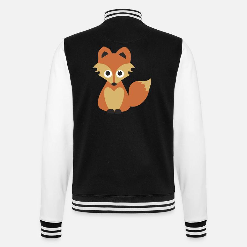 Fuchs - College-Sweatjacke - Schwarz/Weiß