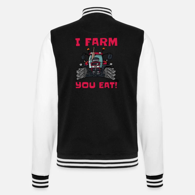 Ich Bauernhofs Fall essen - College-Sweatjacke - Schwarz/Weiß