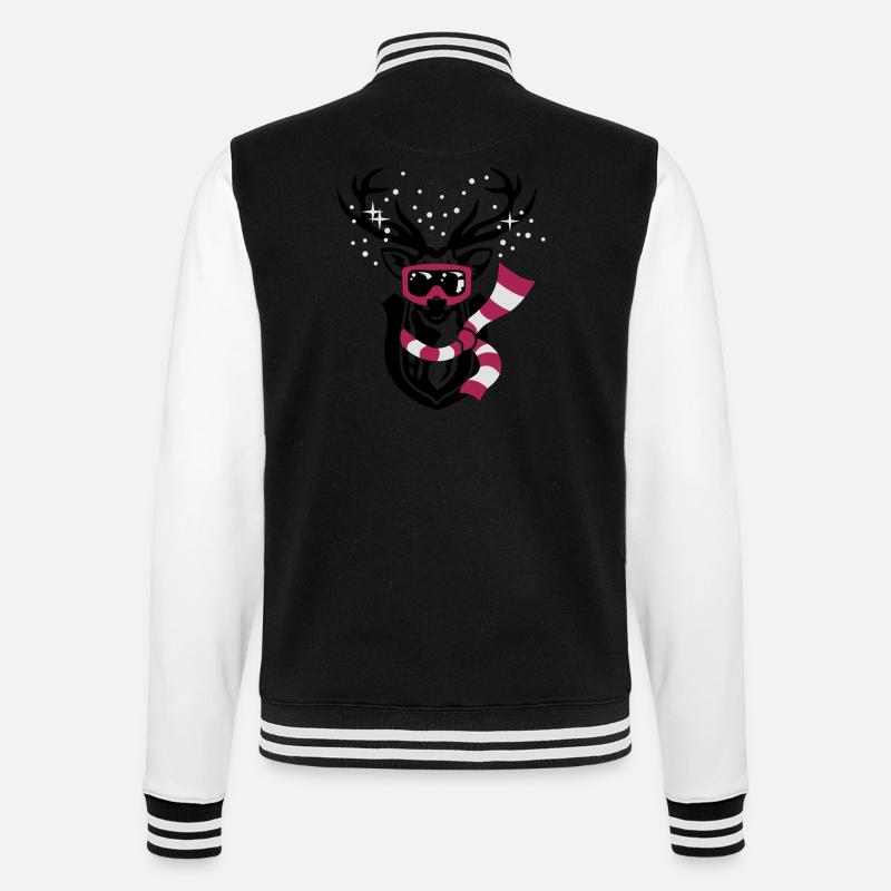 ski stag - College Sweat Jacket - black/white