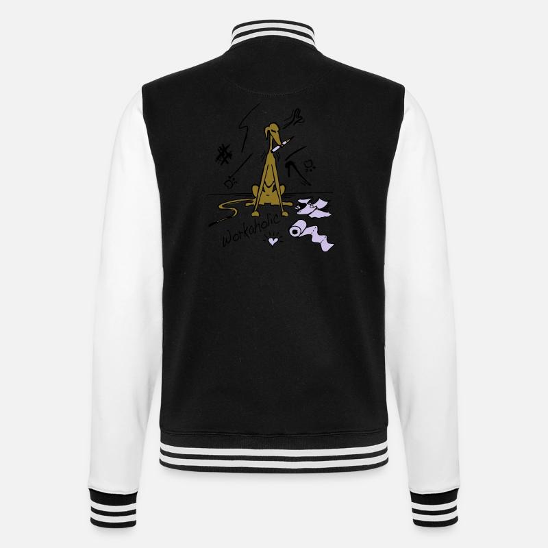 workaholic - College-Sweatjacke - Schwarz/Weiß