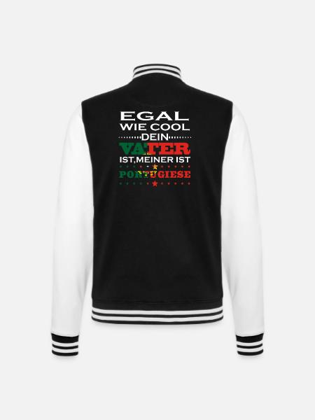 Egal wie cool vater portugal portugiese - College-Sweatjacke - Schwarz/Weiß