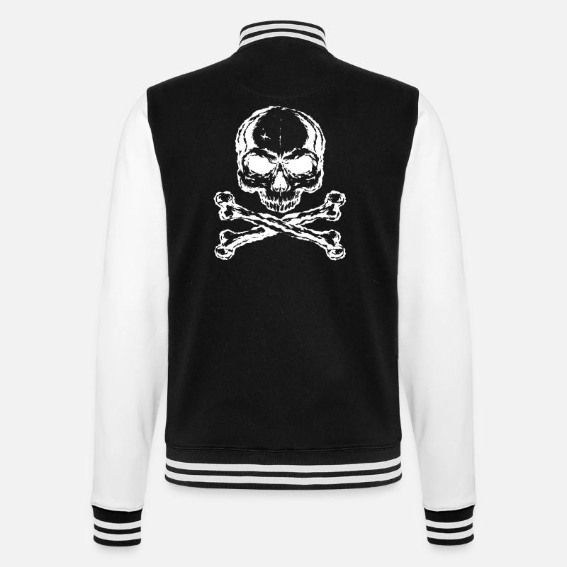 Skull and bones - College Sweat Jacket - black/white