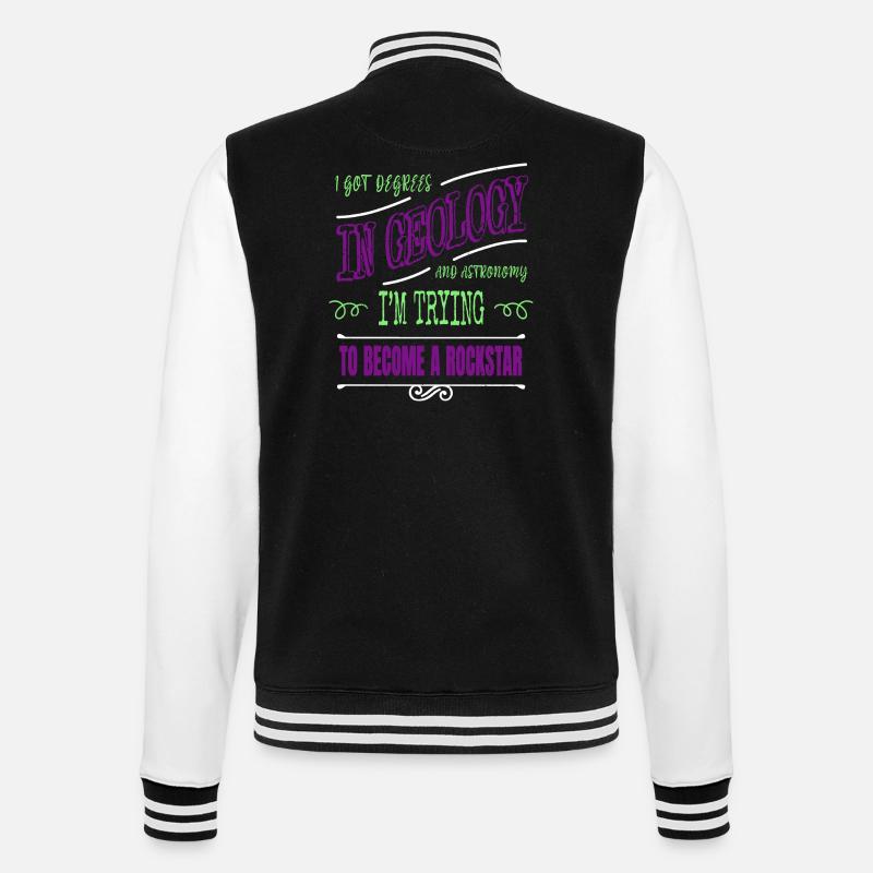Celestial Spaceship Astrophysics Statement Gift - College Sweat Jacket - black/white