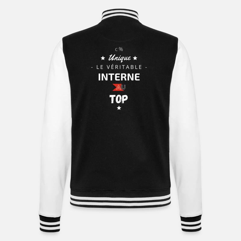Le véritable interne au top - Veste Teddy - noir/blanc