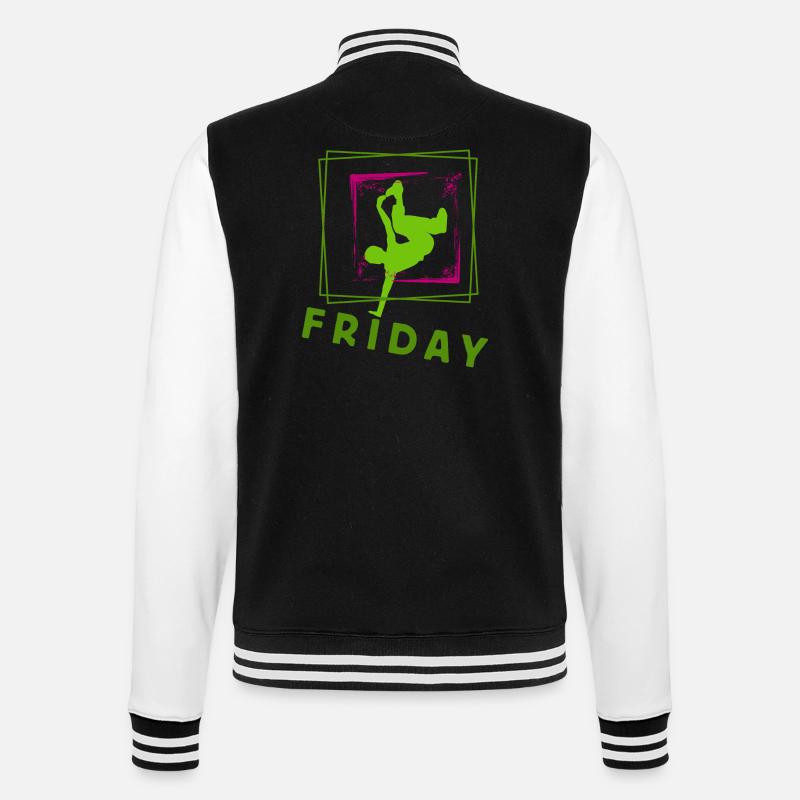 Friday is coming, Friday, Friday, Friday - College Sweat Jacket - black/white
