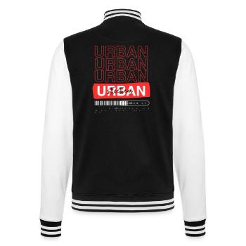 Urban Streetwear Design Spruch - College-Sweatjacke - Schwarz/Weiß - Hinten - Marisol (170cm)