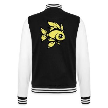 goldfisch fisch comic tier - College-Sweatjacke - Schwarz/Weiß - Hinten - Marisol (170cm)