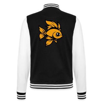goldfisch fisch comic - College-Sweatjacke - Schwarz/Weiß - Hinten - Marisol (170cm)