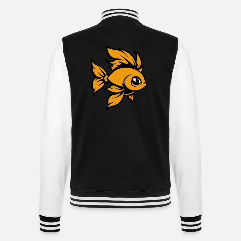 Poisson rouge Poisson Bande Dessinée - Veste Teddy - noir/blanc