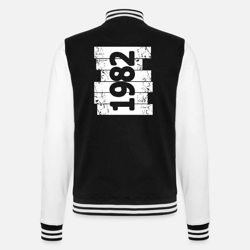 1982 - College-Sweatjacke - Schwarz/Weiß