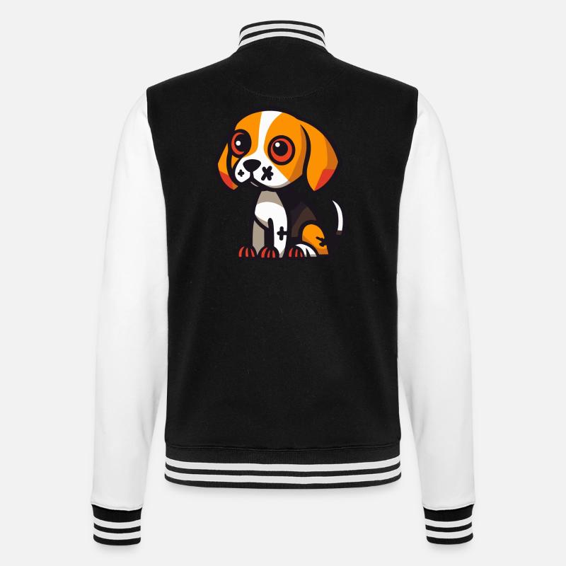 Beagle Hund Halloween Tier - College-Sweatjacke - Schwarz/Weiß