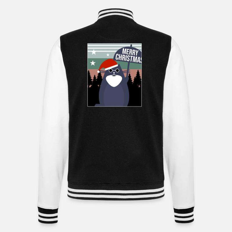 Joyeux Noël Chat - Veste Teddy - noir/blanc