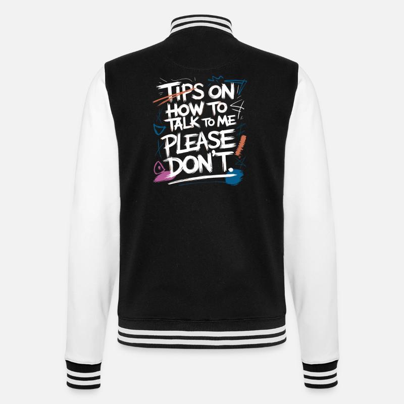 Introverti et sans conversation - Veste Teddy - noir/blanc