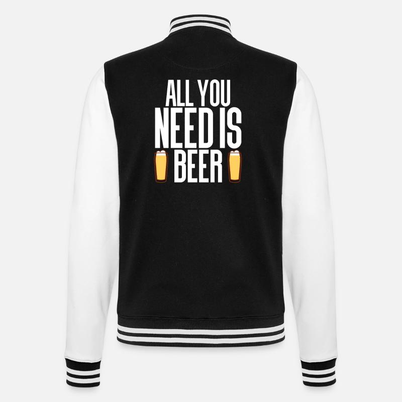 Bier - College-Sweatjacke - Schwarz/Weiß