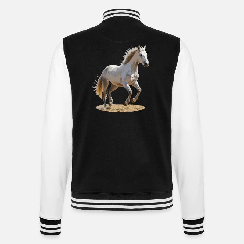 Cheval camarguais - Veste Teddy - noir/blanc