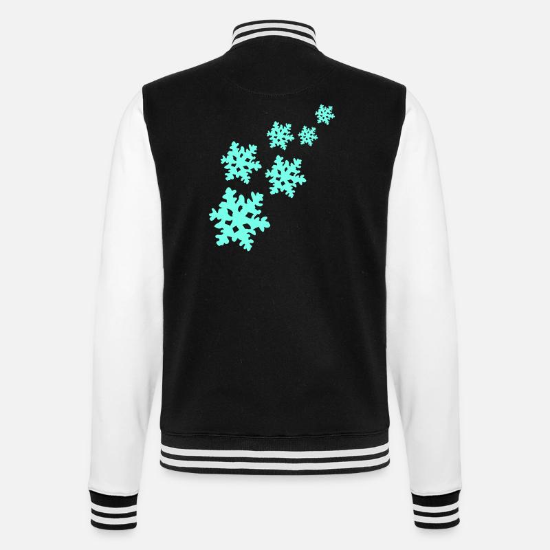 Schneeflocken - College-Sweatjacke - Schwarz/Weiß