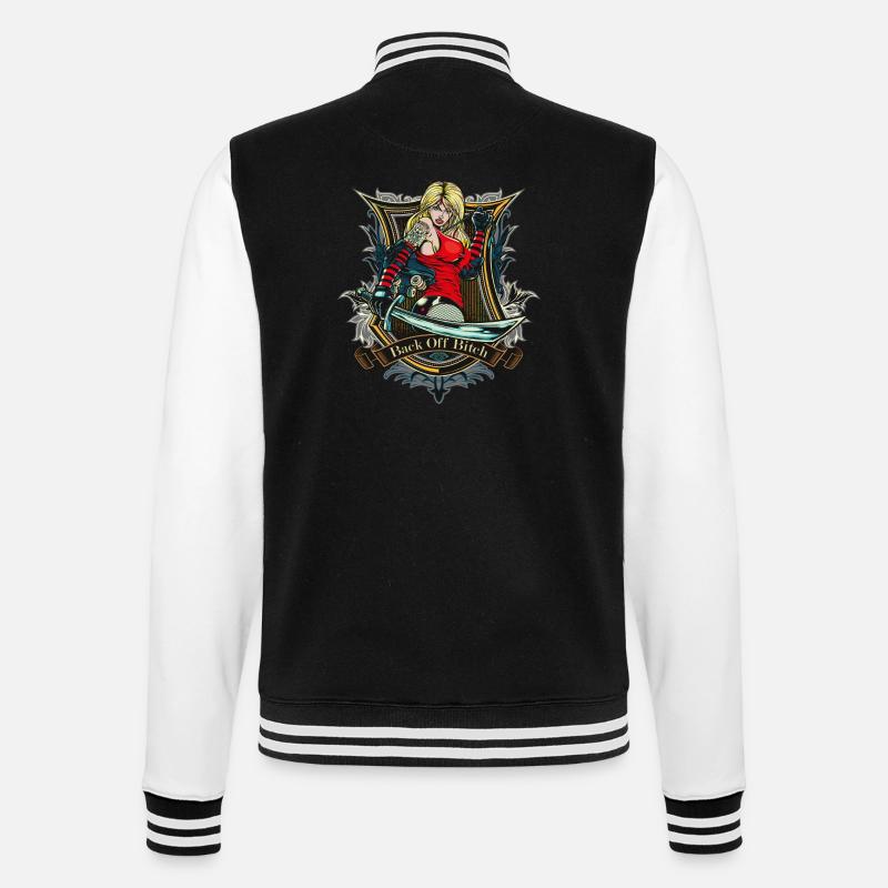 Backoff - College Sweat Jacket - black/white