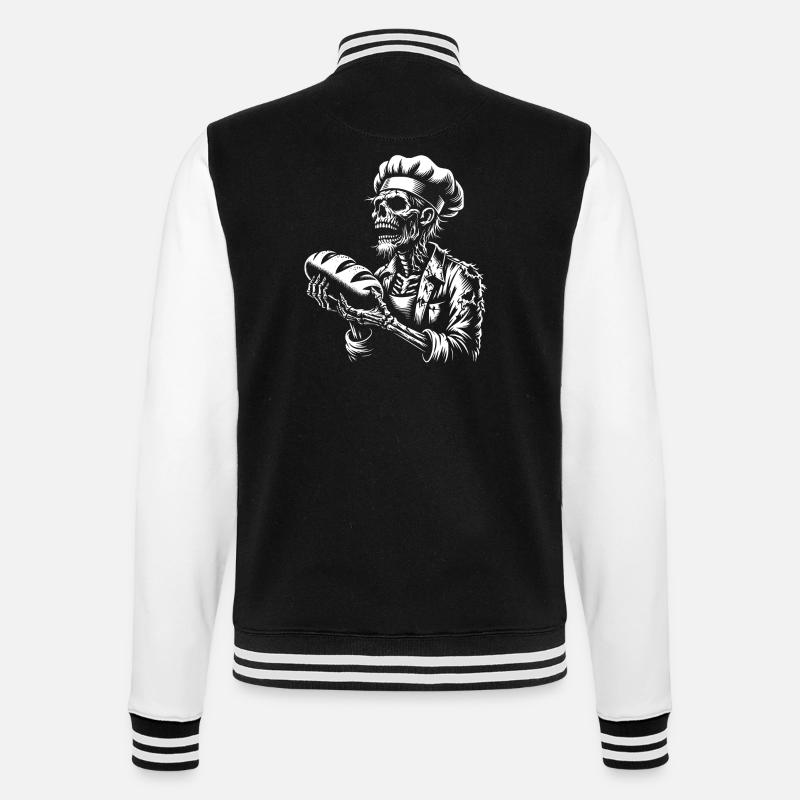 Zombie Bäcker gruseliger Bäcker - College-Sweatjacke - Schwarz/Weiß