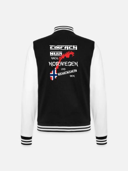 Einfach nur nach Norwegen - College-Sweatjacke - Schwarz/Weiß