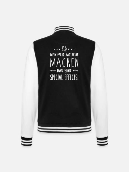 Mein Pferd hat keine Macken - Sind Special Effects - College-Sweatjacke - Schwarz/Weiß