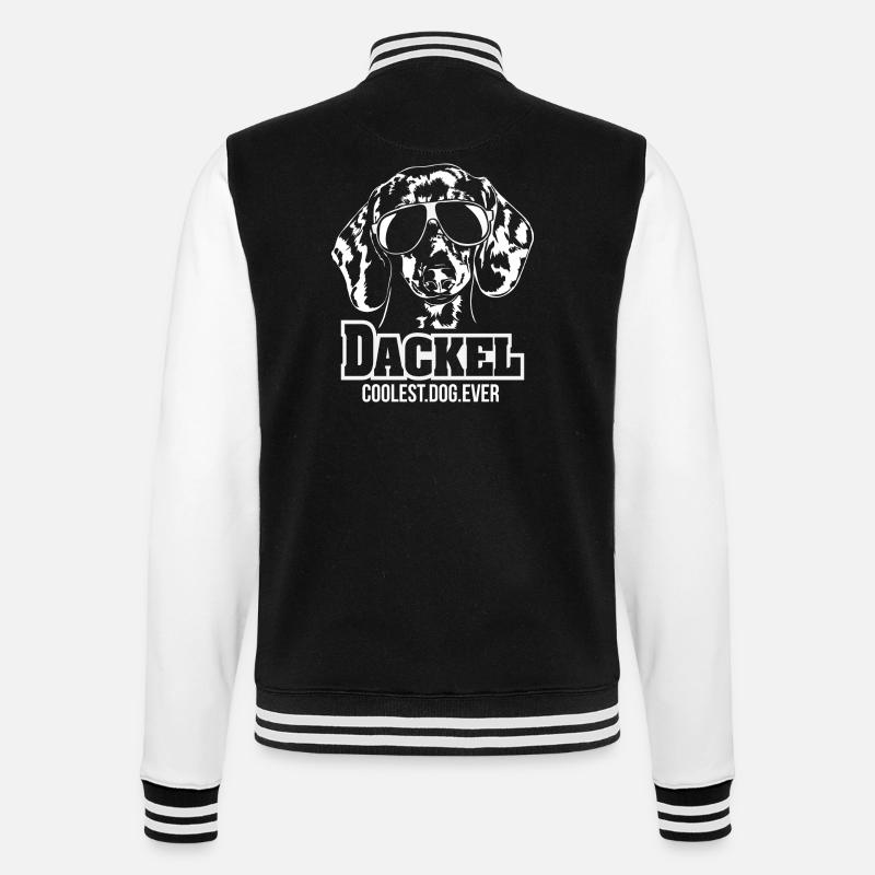 DACKEL plus cool chien - Veste Teddy - noir/blanc
