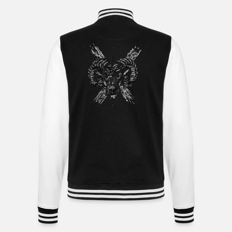 Goat Devil's - Veste Teddy - noir/blanc