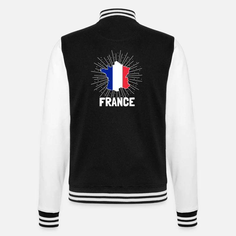 Frankreich - College-Sweatjacke - Schwarz/Weiß