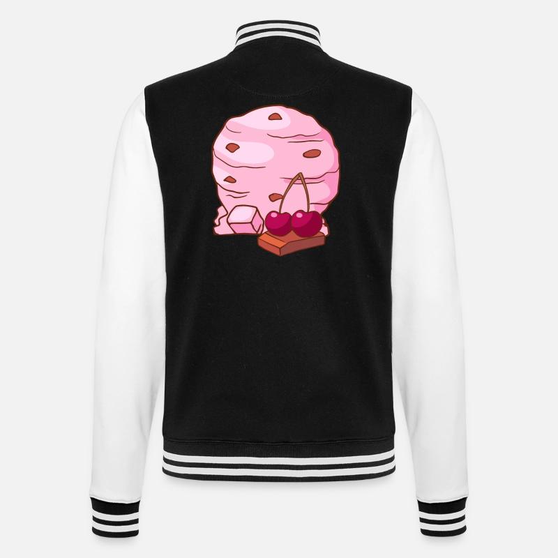 Kirsch Eis Speiseeis Eiskrem Eiscreme Kugeleis - College-Sweatjacke - Schwarz/Weiß