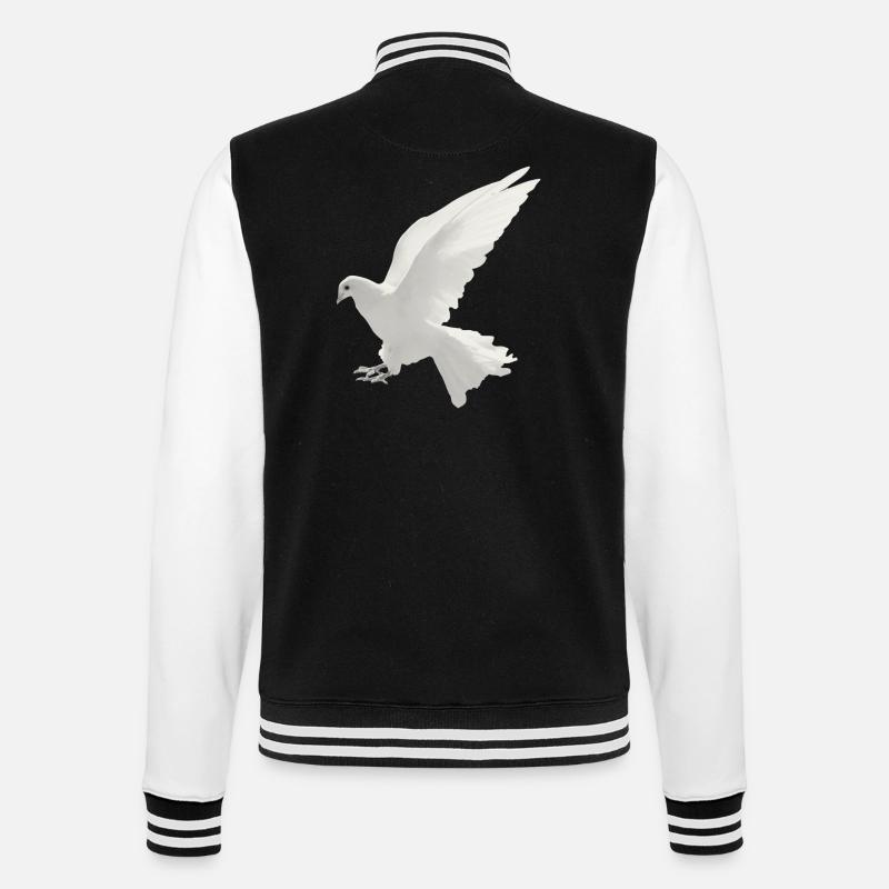 Zeichen des Friedens (Taube) - College-Sweatjacke - Schwarz/Weiß