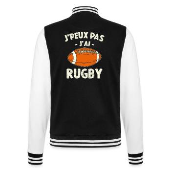 Je Peux Pas J'ai Rugby - Veste Teddy - noir/blanc - Dos - Marisol (170cm)