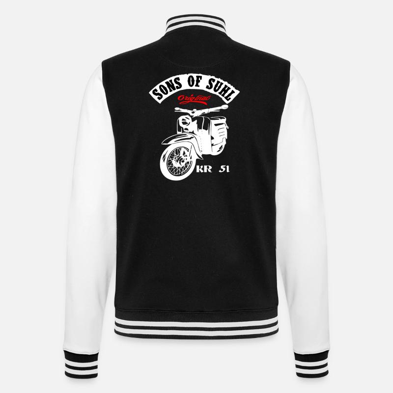 Simson Schwalbe Moped KR 51 - College-Sweatjacke - Schwarz/Weiß