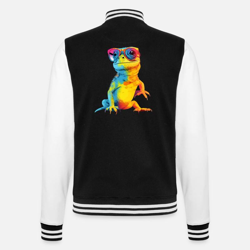 Nak die Eidechse - College-Sweatjacke - Schwarz/Weiß