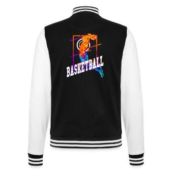 Basketball Basketballspieler Spieler Vintage Bunt - College-Sweatjacke - Schwarz/Weiß - Hinten - Marisol (170cm)