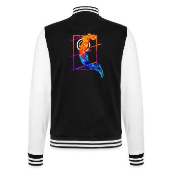 Basketball Basketballspieler Spieler Vintage Bunt - College-Sweatjacke - Schwarz/Weiß - Hinten - Marisol (170cm)