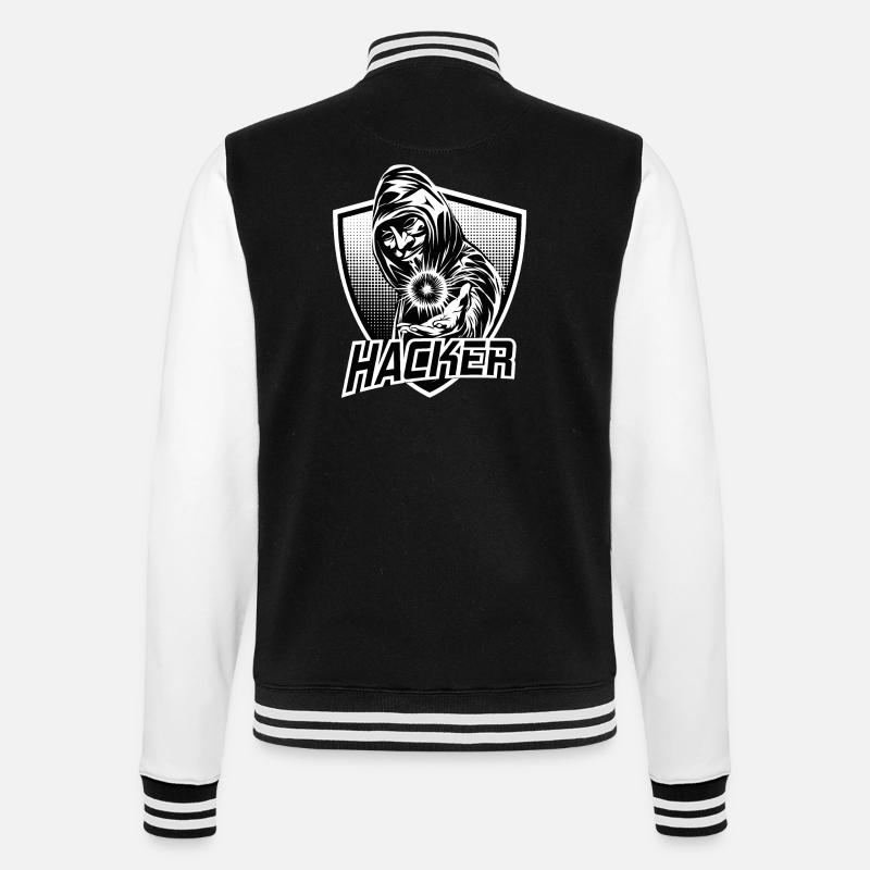 HACKER - Veste Teddy - noir/blanc