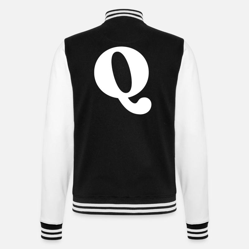 Lettre q - Veste Teddy - noir/blanc