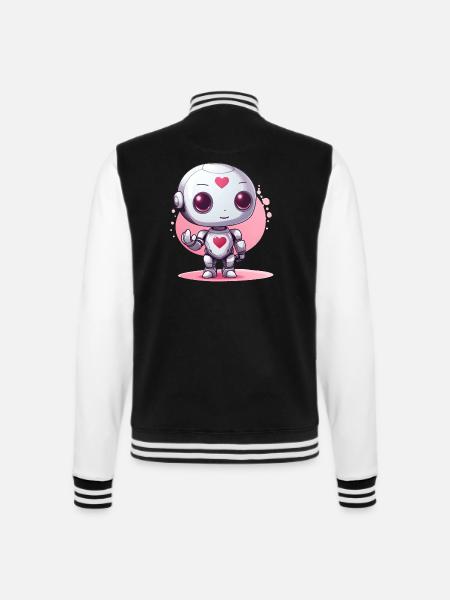 Robotic Girl - College-Sweatjacke - Schwarz/Weiß