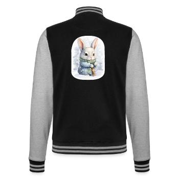 Bunny in the Snow Magic - College Sweat Jacket - black/heather grey - Back - Marisol (170cm)