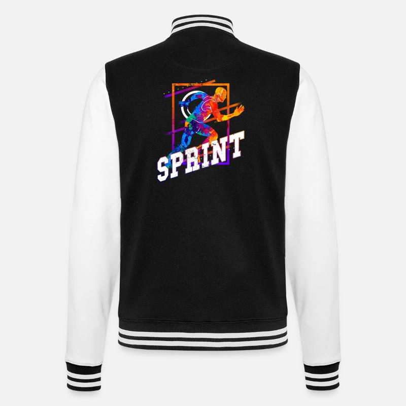 Sprint, Sprinter, Sprint, Lekkoatletyka, Bieganie - Bluza college - czarny/biały